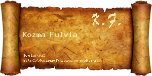 Kozma Fulvia névjegykártya
